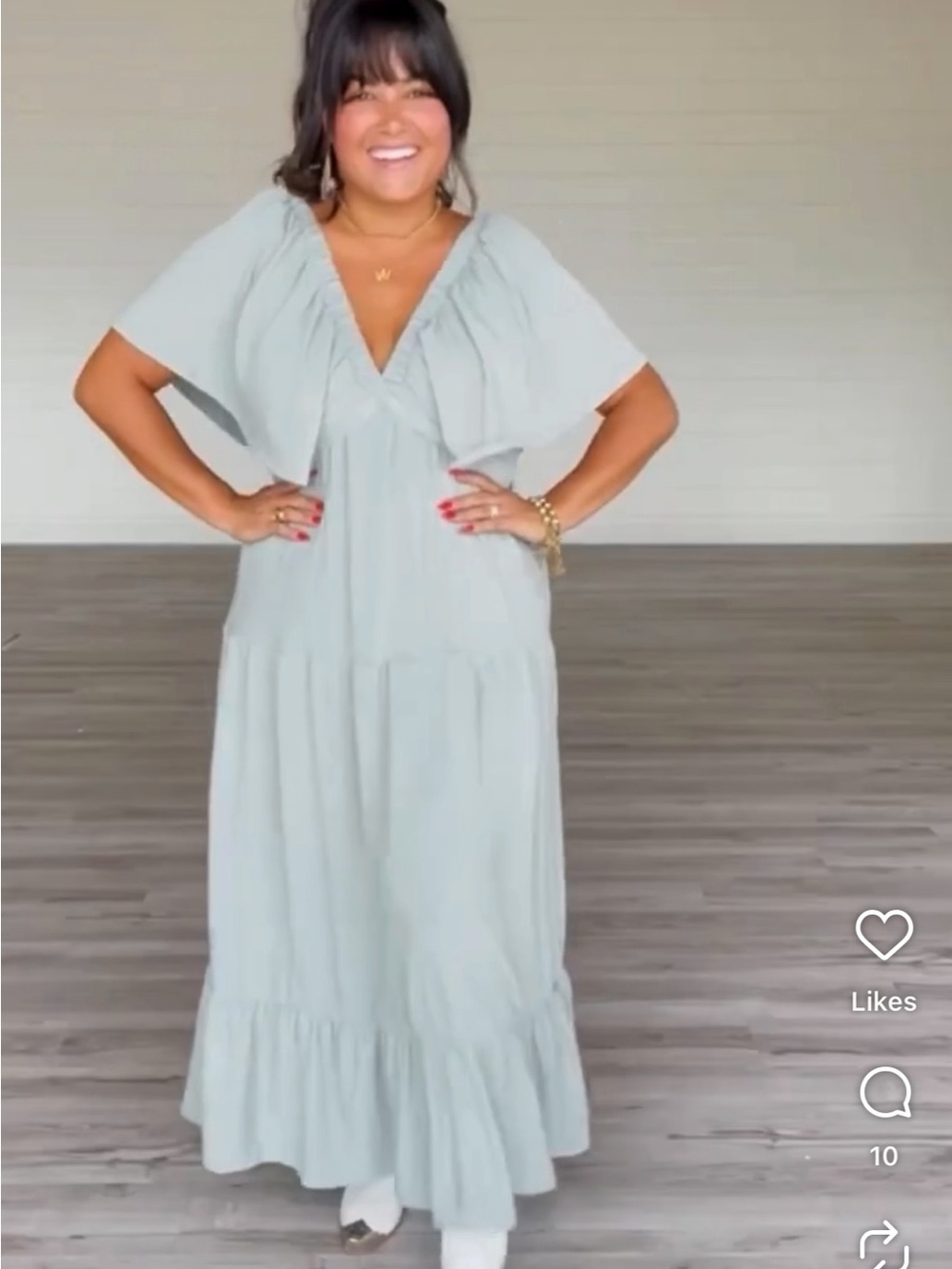 NWOT Mindy Mae’s Market Jada Ruffle Maxi Dress